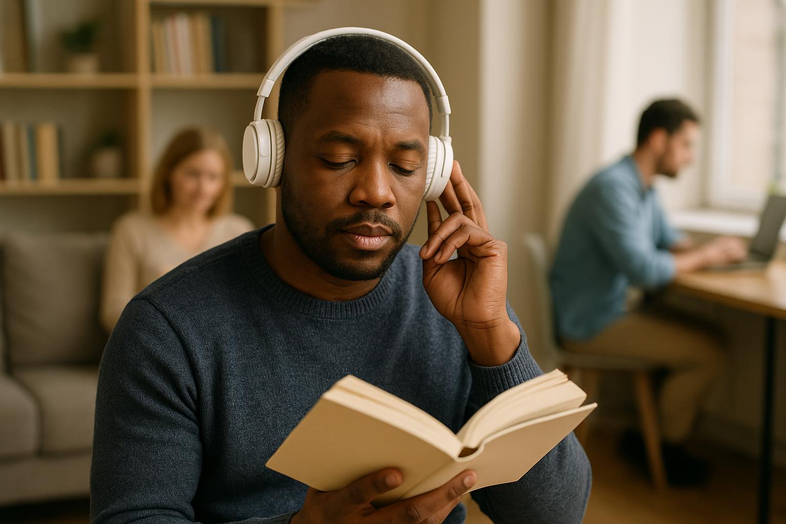 Language learner naturally acquiring new vocabulary through reading and listening