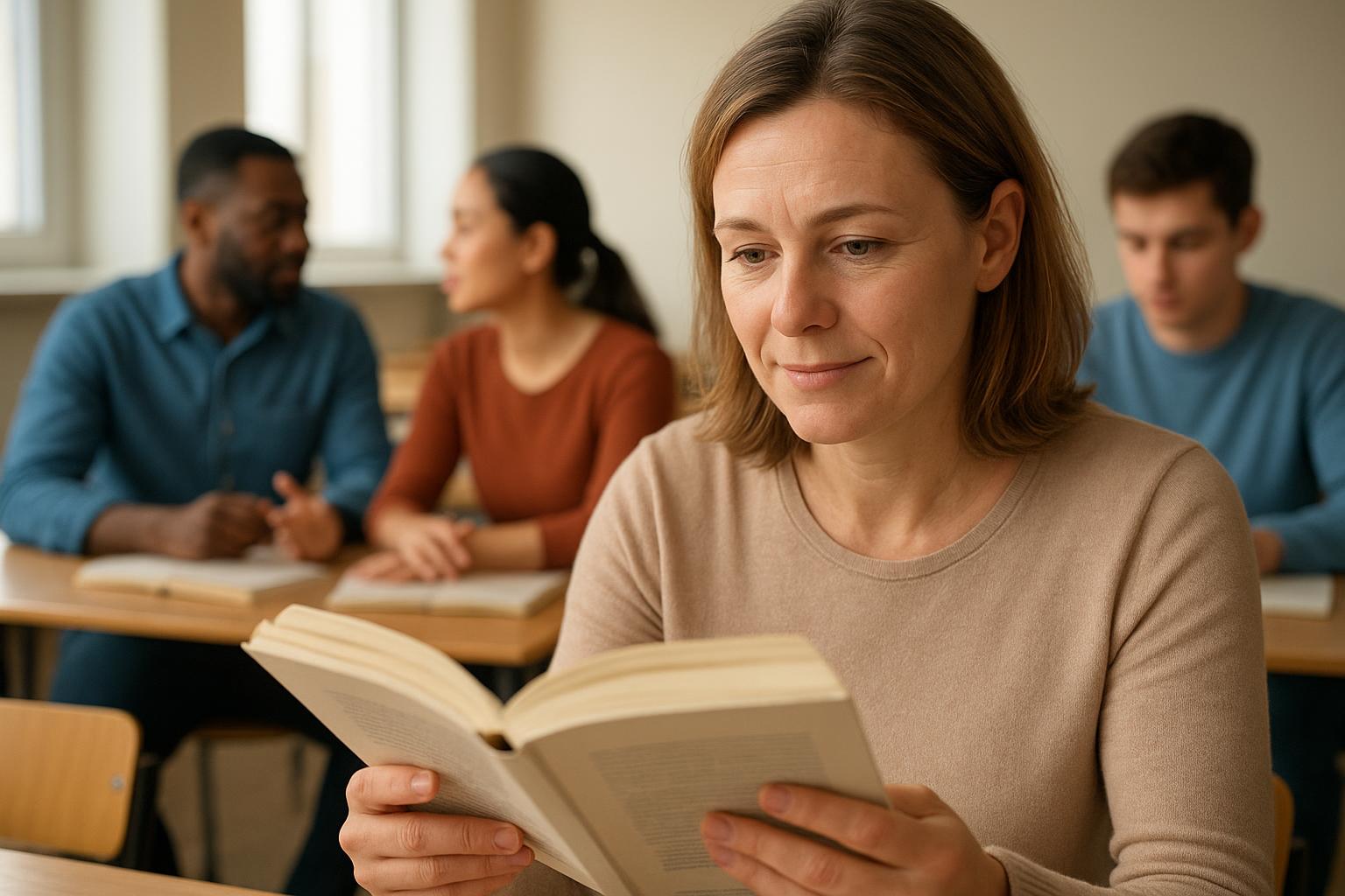 Person discovering meaning through understandable language and context