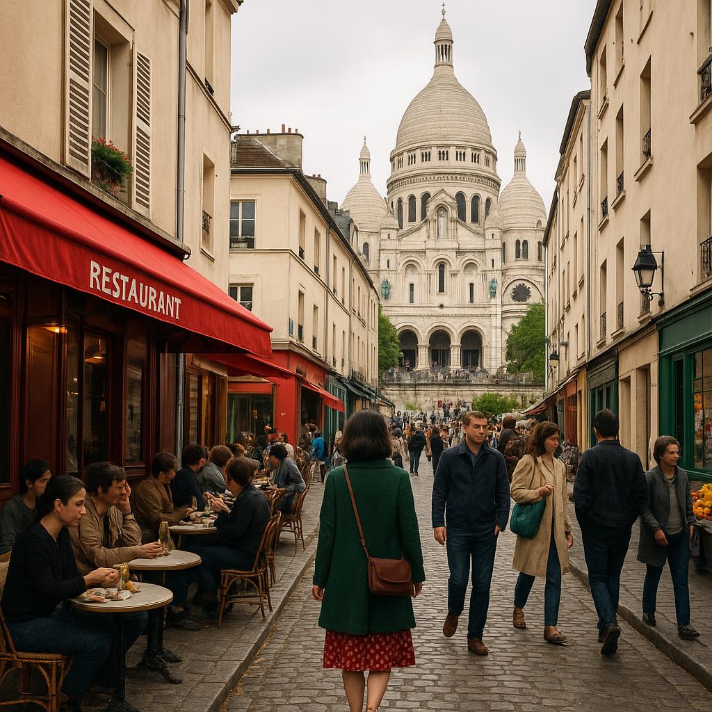 Parisian street scene inspired by the film Amélie