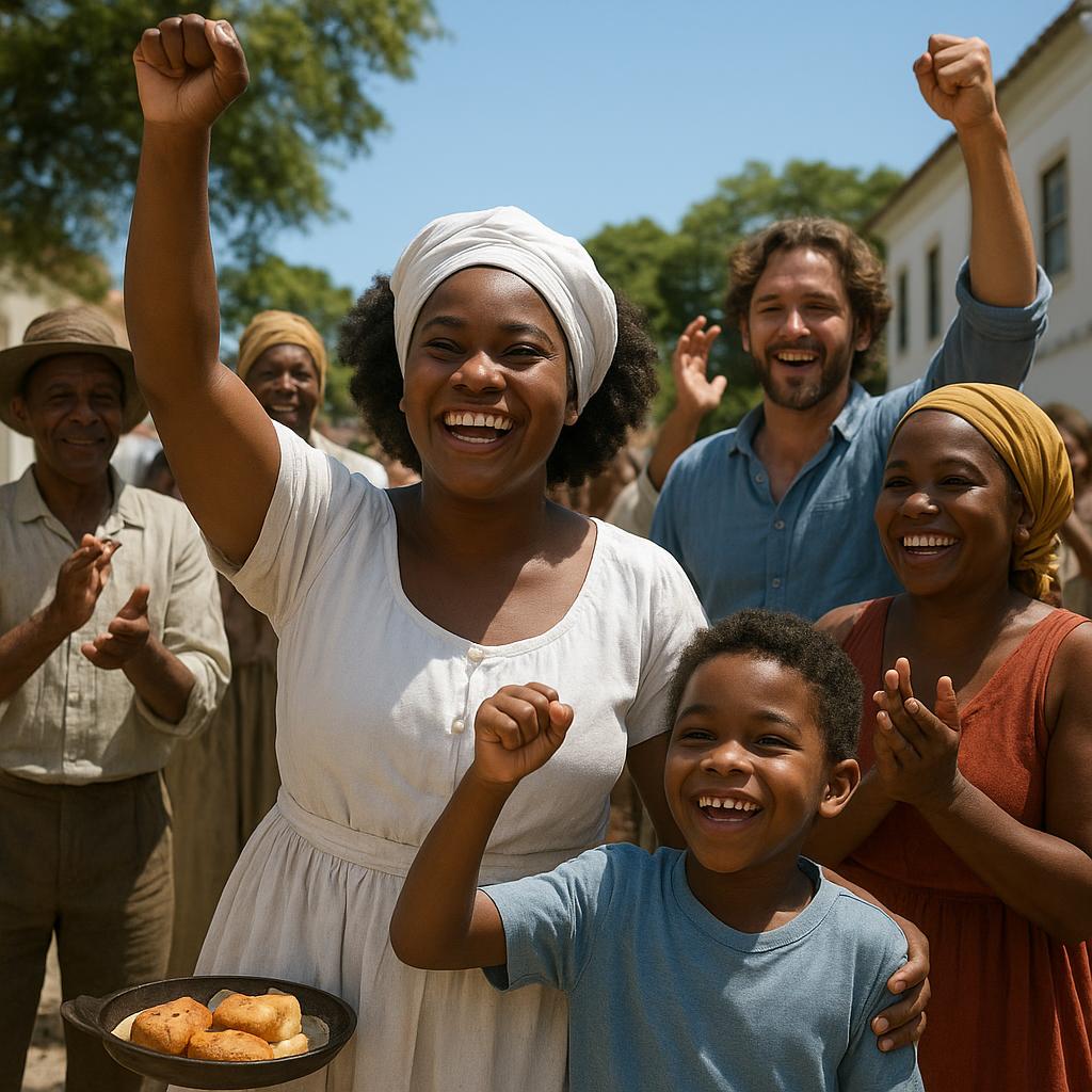 Celebration marking the abolition of slavery in Brazil