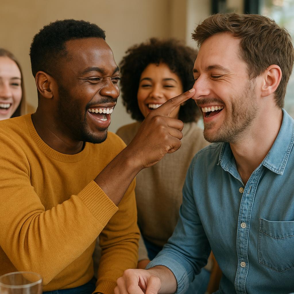Friends joking with one another, illustrating tomar el pelo