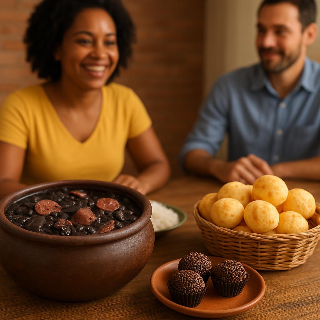 Collection of traditional Brazilian foods connected to popular expressions