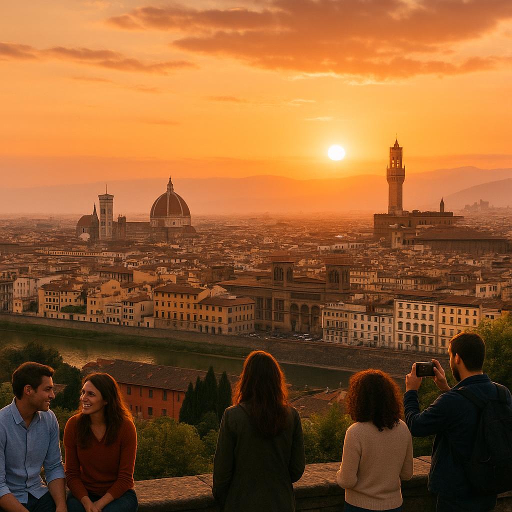 Historic Florence skyline at sunset