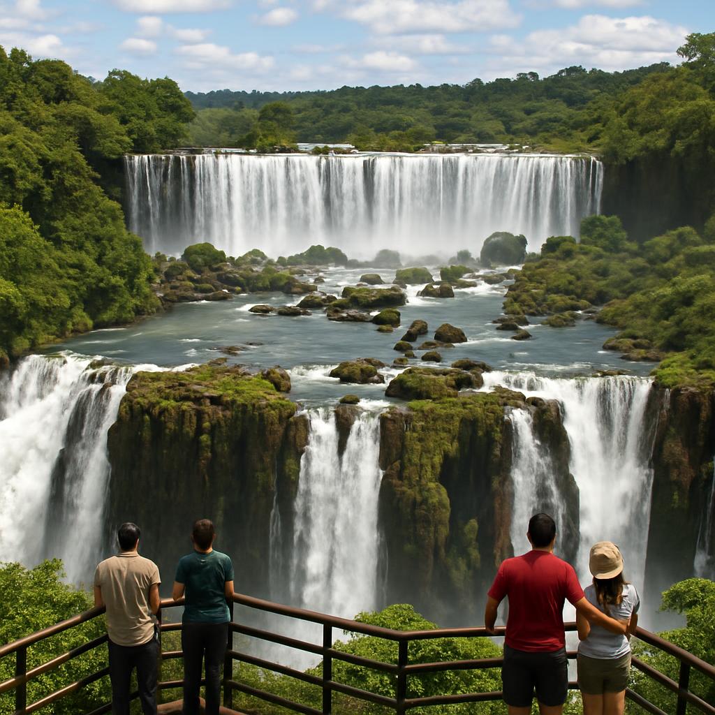 Iguazú Falls surrounded by lush subtropical forest