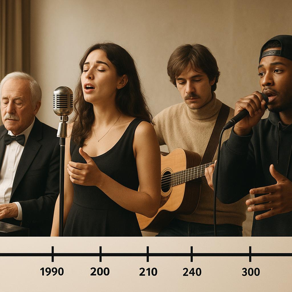 Timeline of French musical styles represented visually