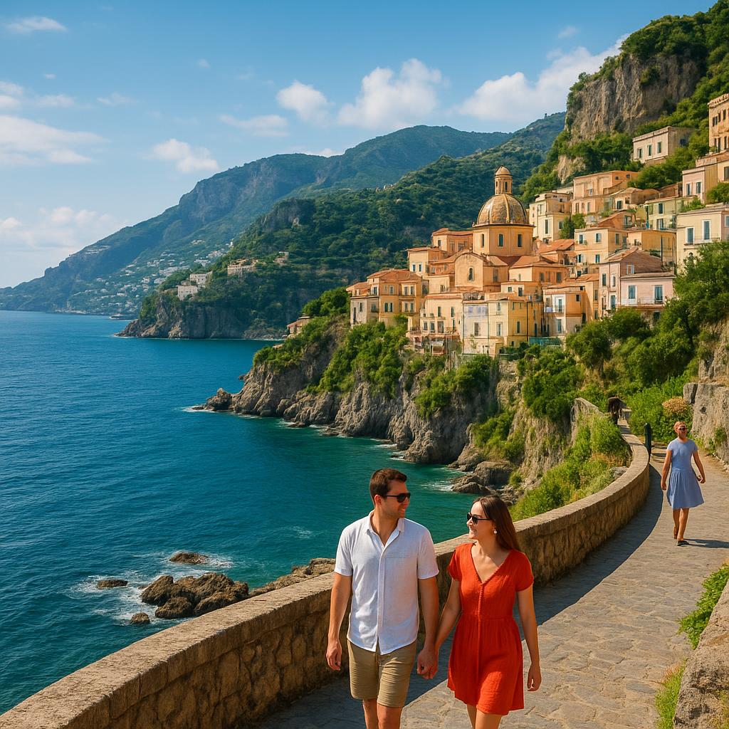 Coastal scenery and historic towns in Campania