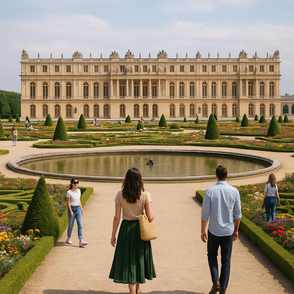 Palace of Versailles and its famous gardens