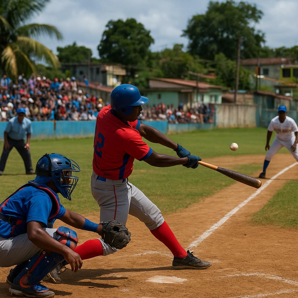 Baseball game in the Caribbean region