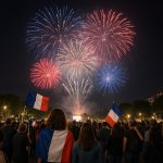 Fireworks and celebrations on Bastille Day