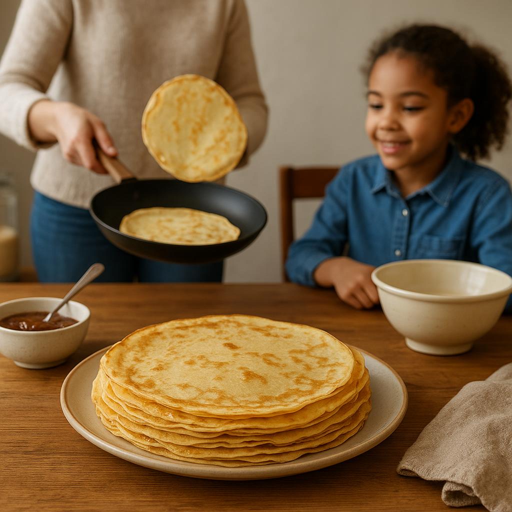 French crêpes prepared for Chandeleur
