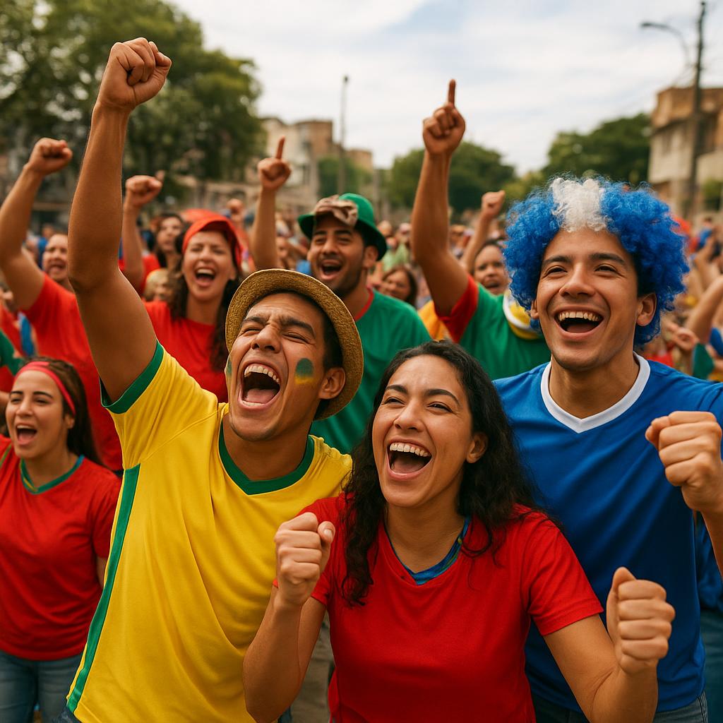 Fans celebrating their passion for football in Latin America