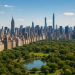 New York skyline with Central Park and surrounding buildings