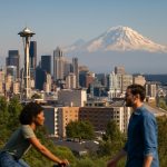 Seattle skyline with Mount Rainier in the distance