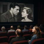 Cinema screen showing a classic German film