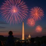 Fireworks over the National Mall in Washington, D.C.