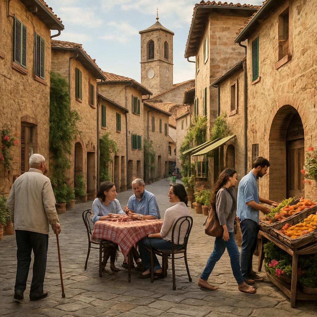 Charming Italian village street