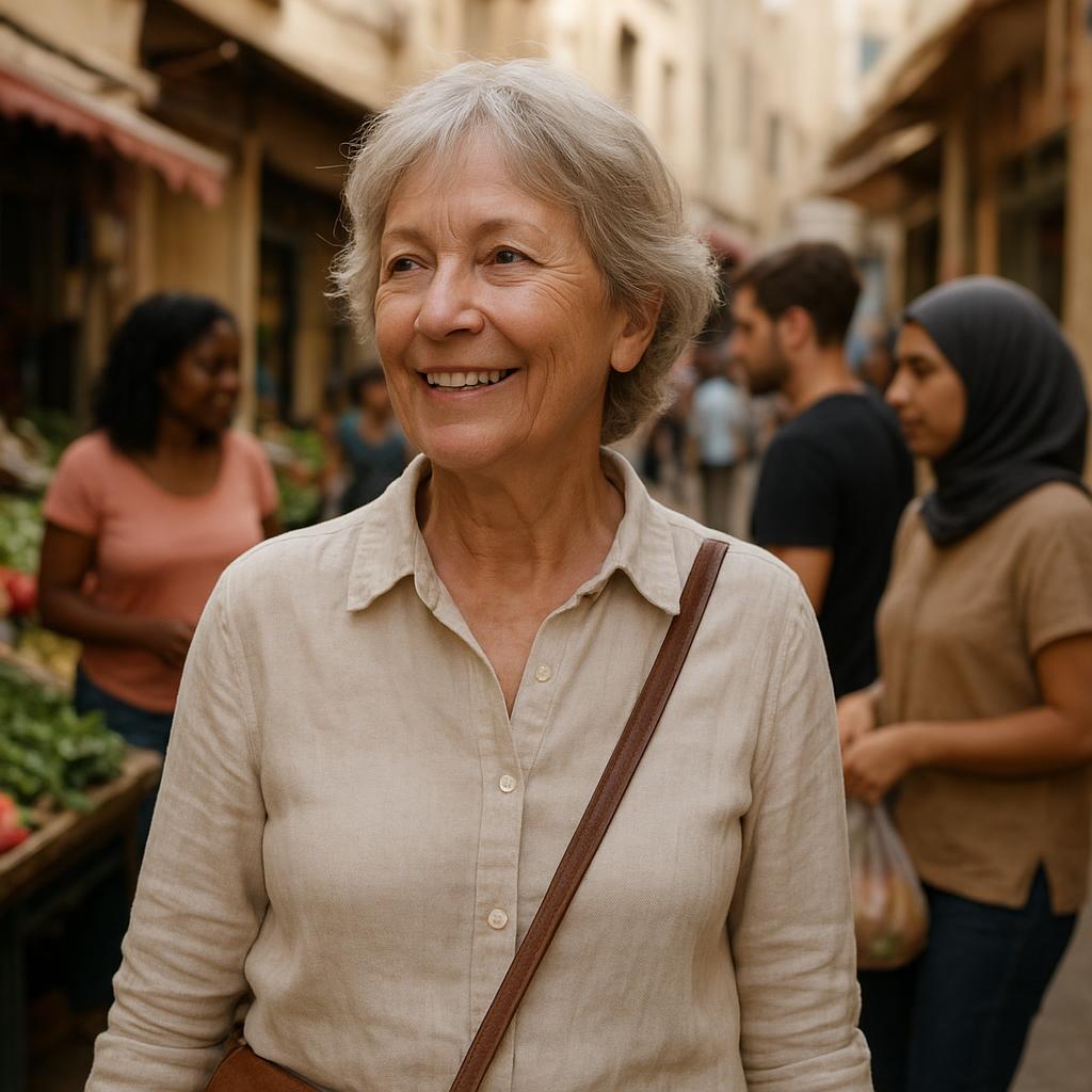 Person immersed in a new culture through everyday experiences