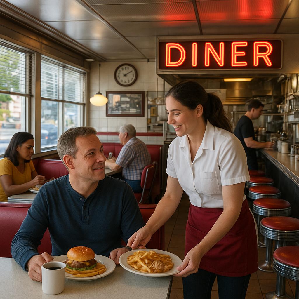 Traditional roadside diner serving classic American meals