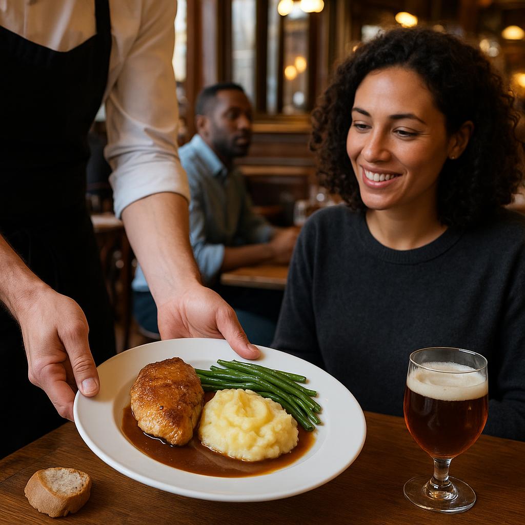 Plat traditionnel servi dans une brasserie