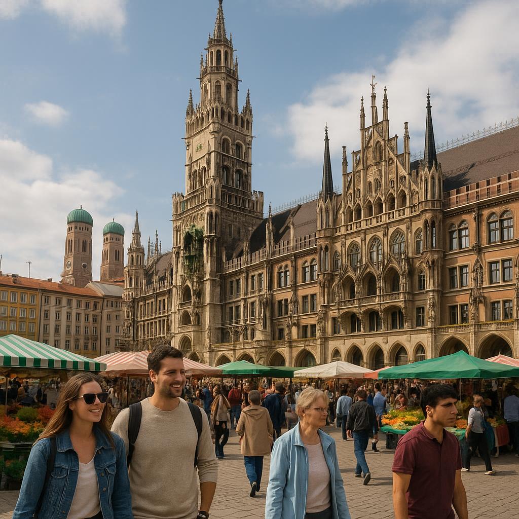 Marienplatz with the Neues Rathaus in Munich