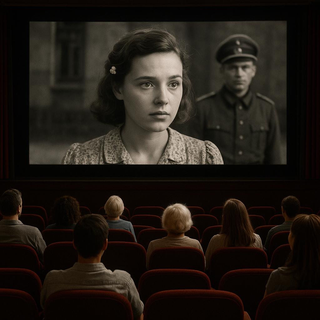 Cinema screen showing a classic German film