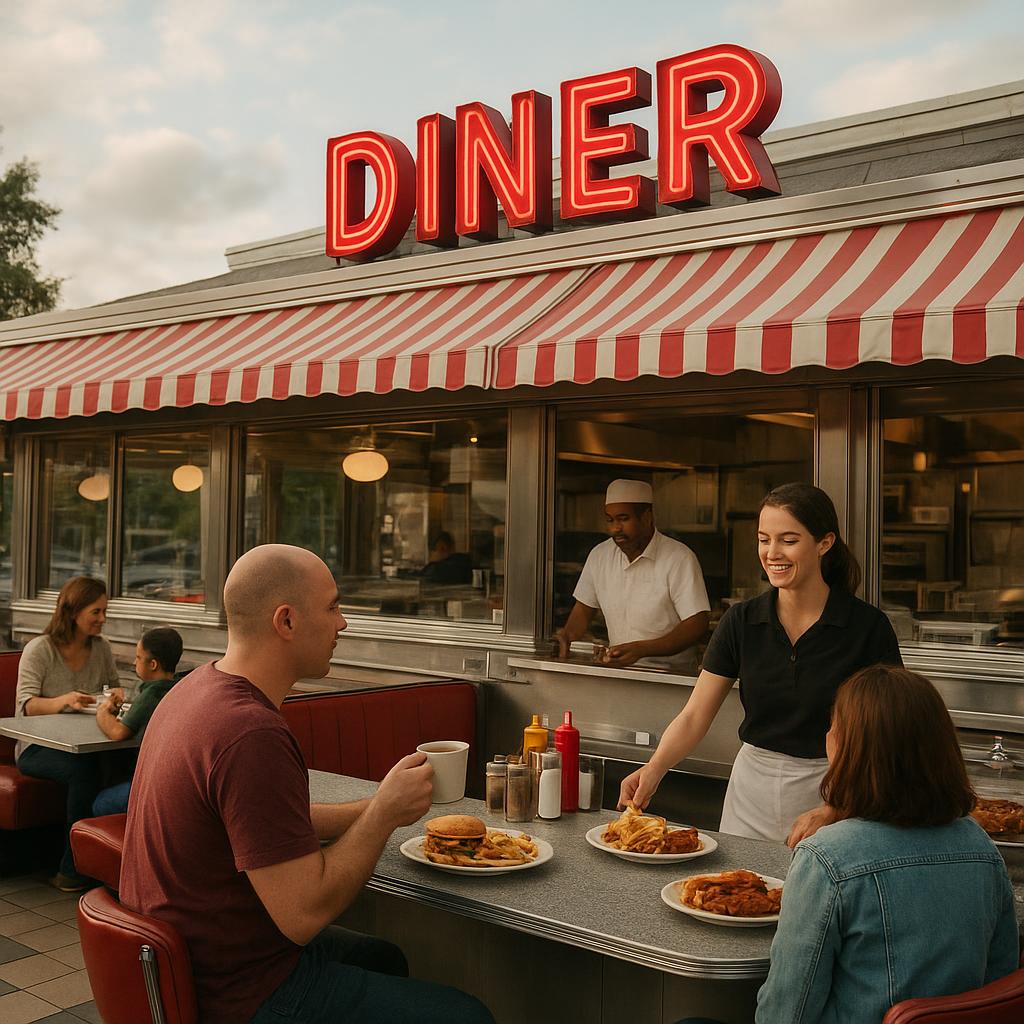 Traditional roadside diner serving classic American meals