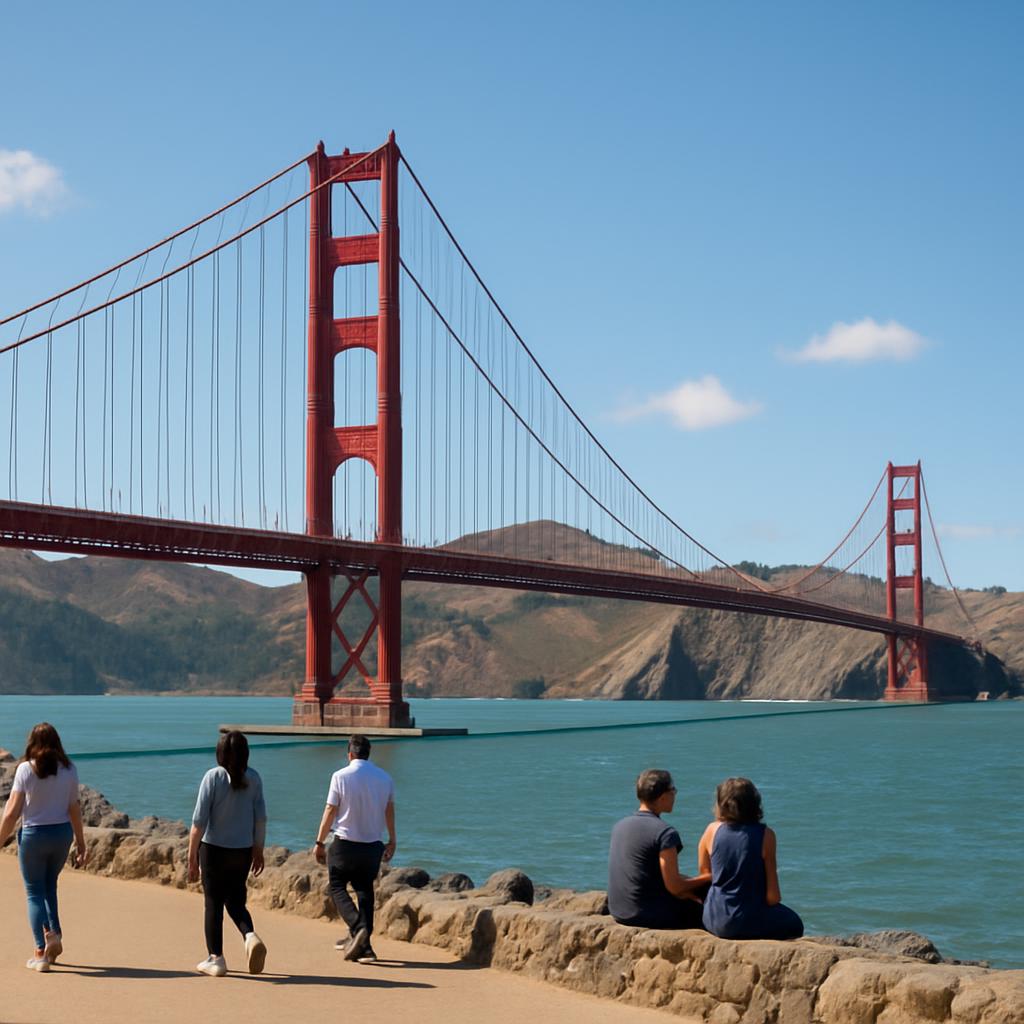 Golden Gate Bridge on a sunny afternoon