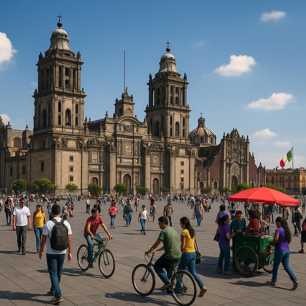 Centro histórico de Ciudad de México en un día soleado