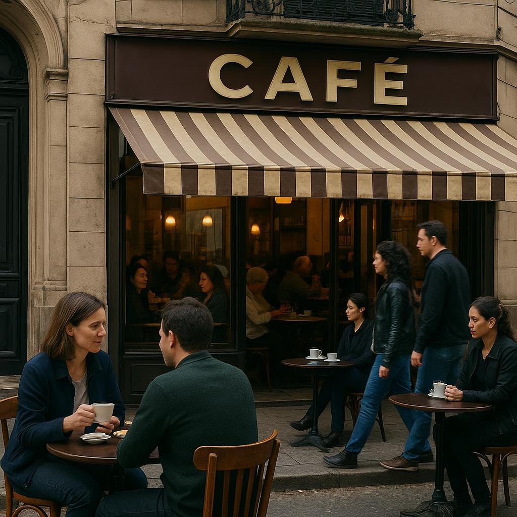Café tradicional en una calle de Buenos Aires