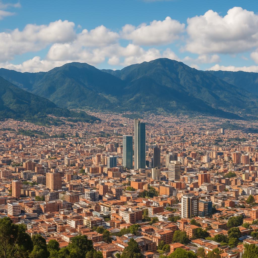 Panorámica de Bogotá con los Andes al fondo