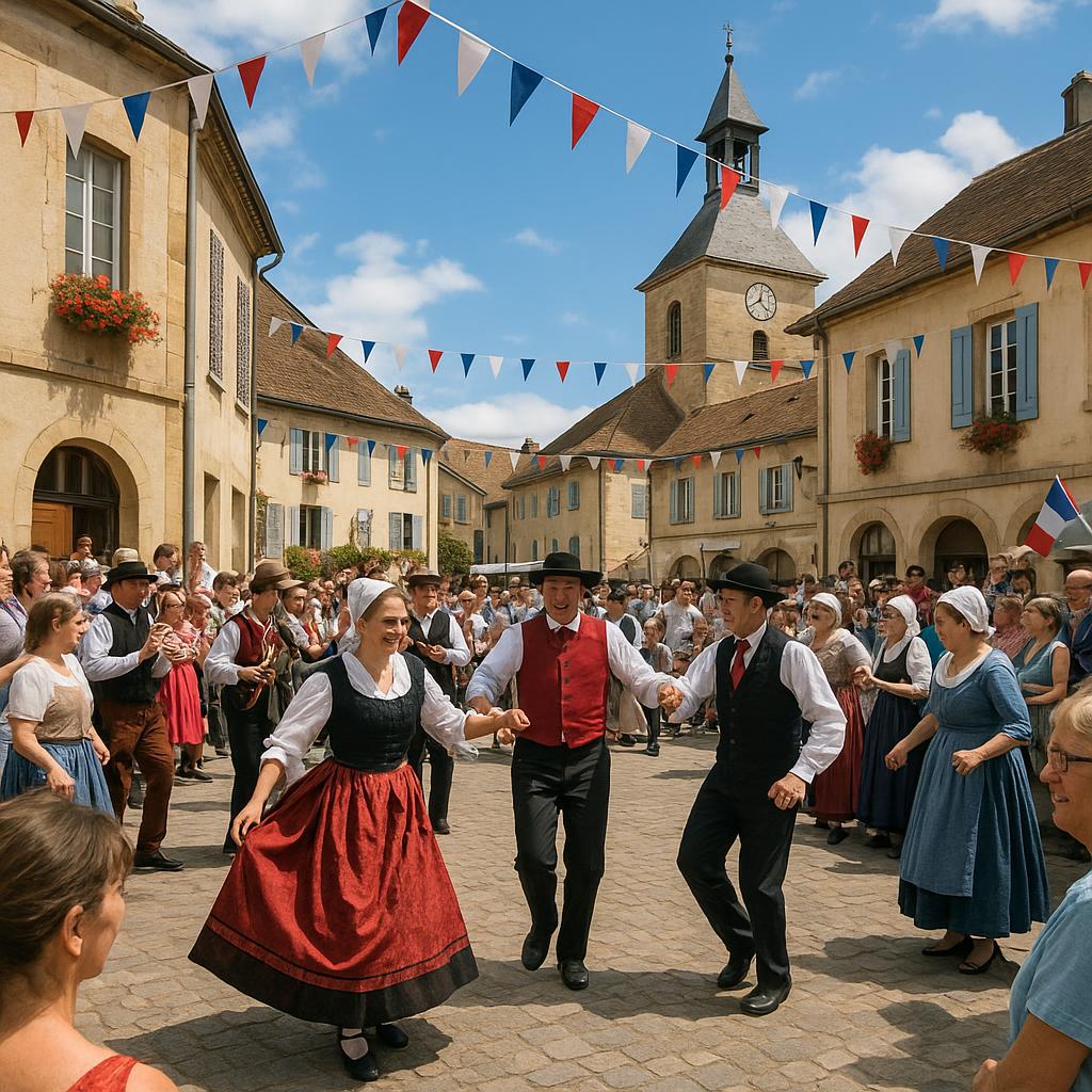 Traditional regional celebration in a French town