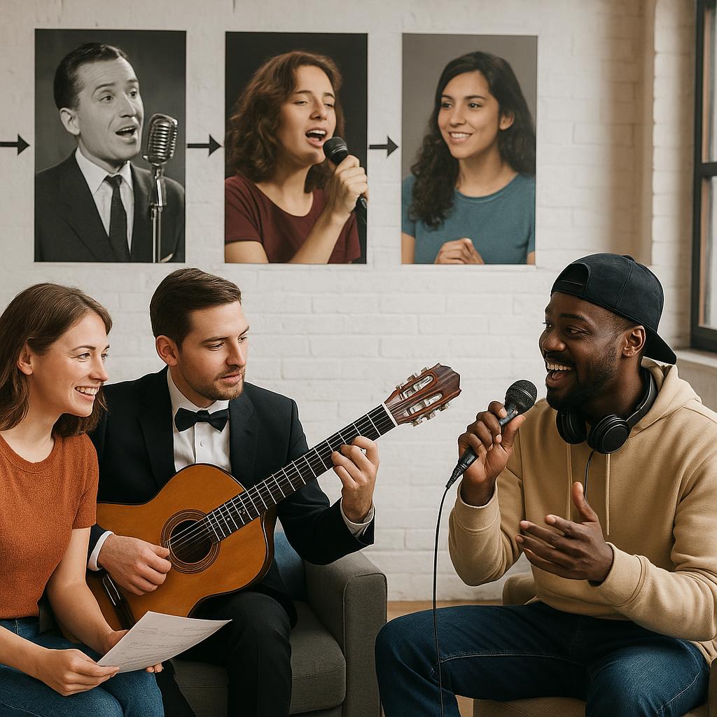 Timeline of French musical styles represented visually