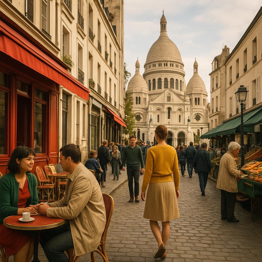 Parisian street scene inspired by the film Amélie