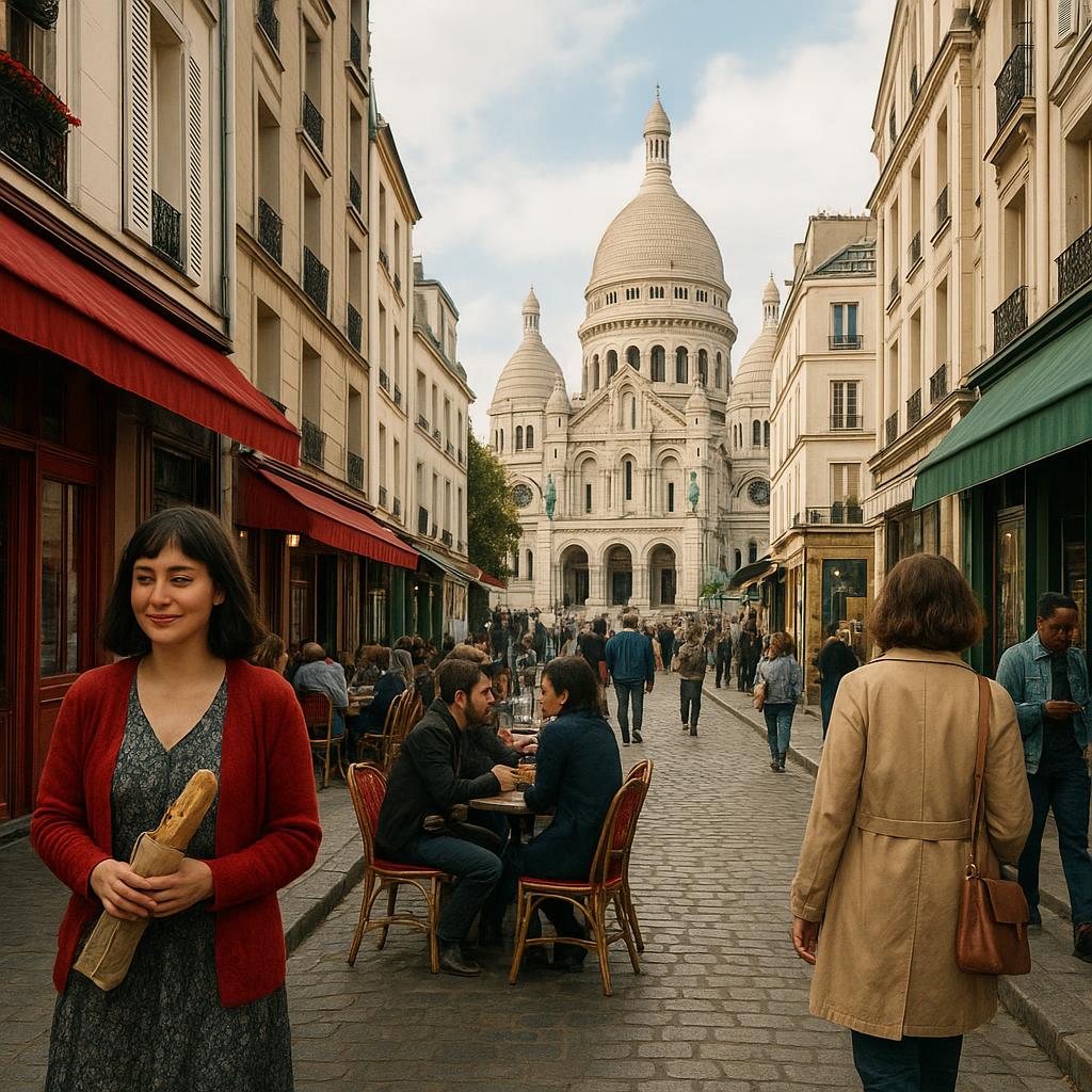 Parisian street scene inspired by the film Amélie