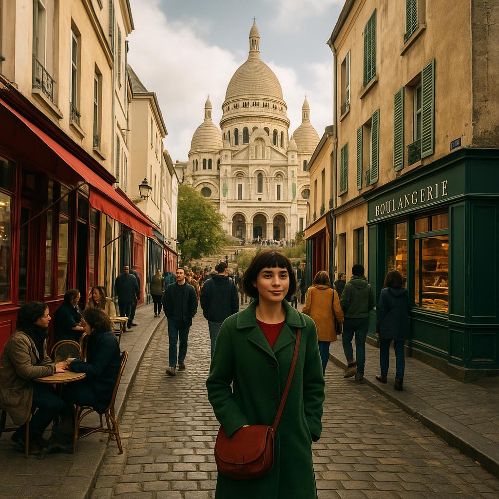 Parisian street scene inspired by the film Amélie