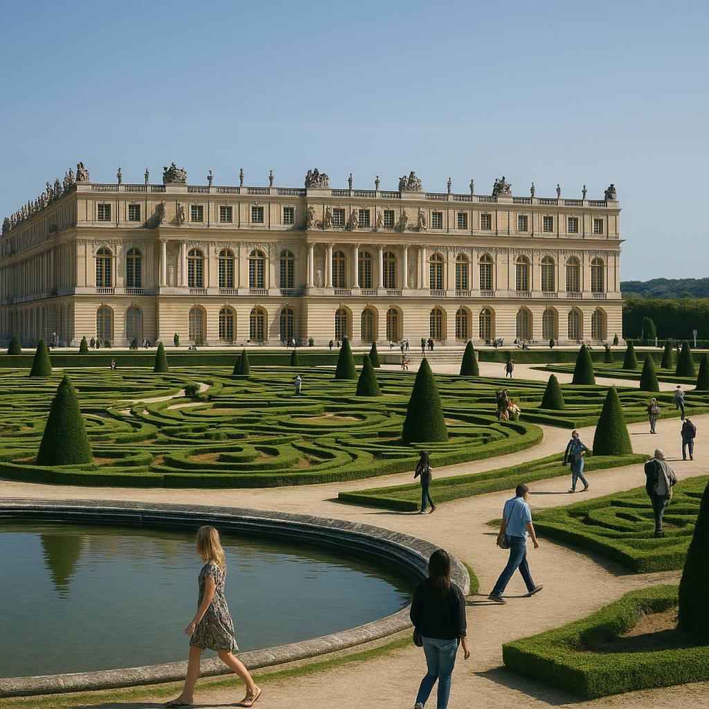 Palace of Versailles and its famous gardens