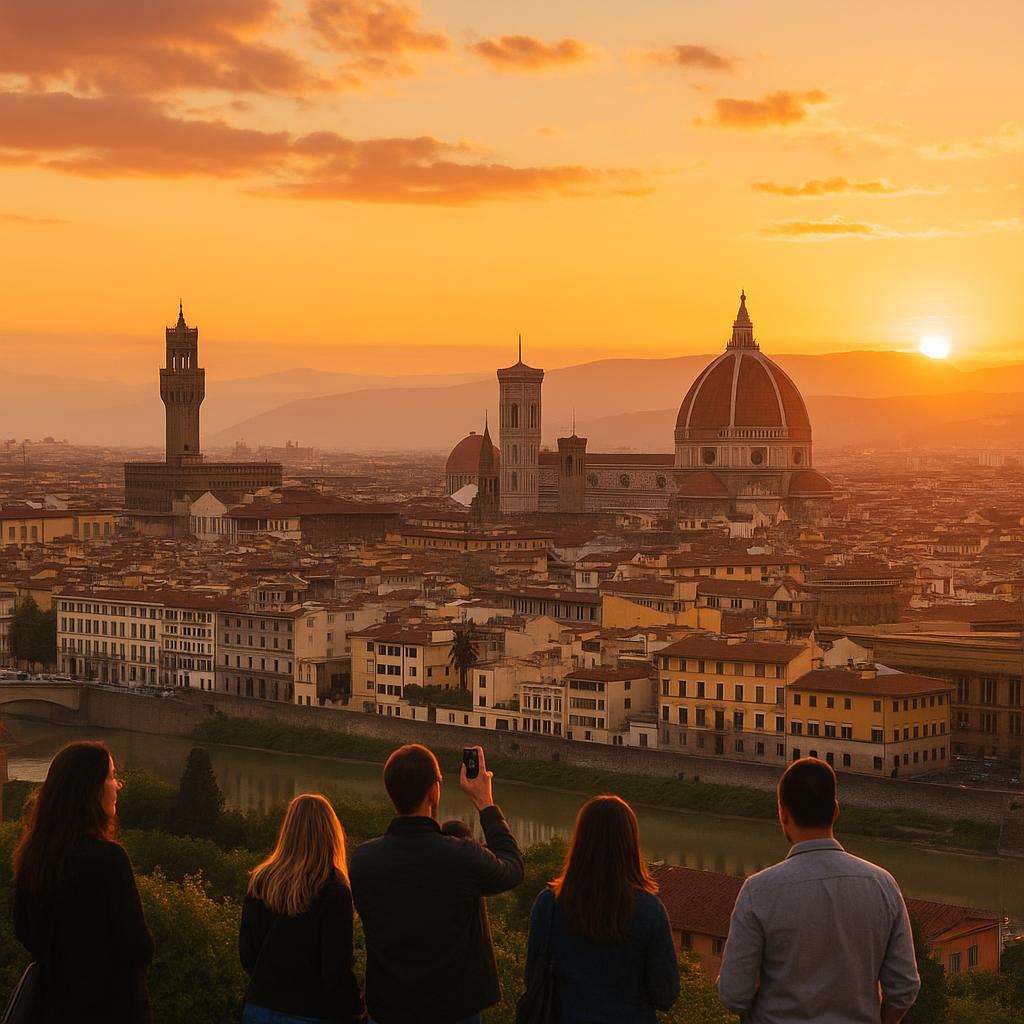 Historic Florence skyline at sunset