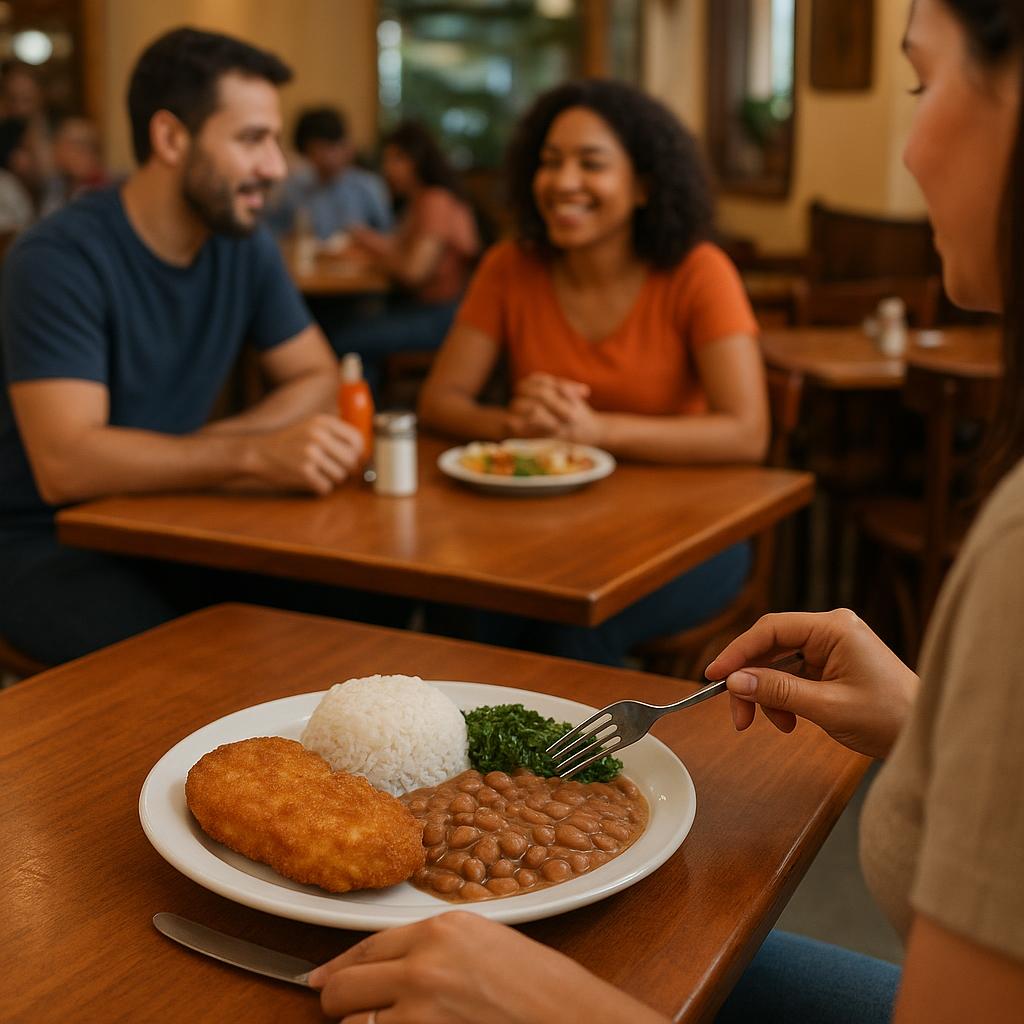 Prato executivo servido em um restaurante brasileiro